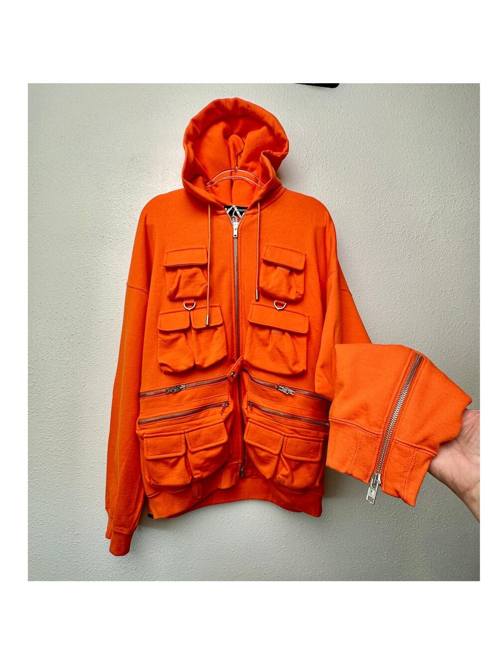 NWT Mastermind World Orange Multi-Pocket Utility Zip Hoodie Men’s M